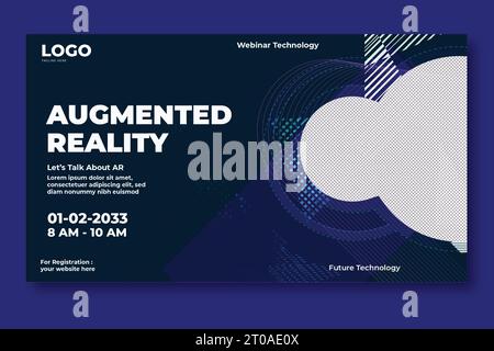 couverture facebook moderne créative pour la conception de bannière de réalité augmentée planificateur futuriste Illustration de Vecteur