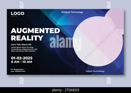 modèle de conception de bannière moderne de réalité augmentée pour couverture facebook Illustration de Vecteur