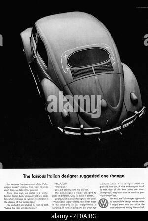 '60 VW Volkswagen Bug Beetle car Magazine ad, créé par Helmet Krone chez Doyle Dane Bernbach Banque D'Images