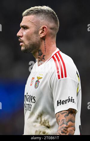 Milan, Italie. 03 octobre 2023. Stade San Siro, 03.10.23 Morato (5 Benfica Lisbona) lors du match de phase de groupes de la Ligue des Champions entre le FC Internazionale et Benfica au stade San Siro de Milan, Italie football (Cristiano Mazzi/SPP) crédit : SPP Sport Press photo. /Alamy Live News Banque D'Images