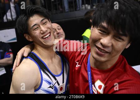 Anvers, Belgique. 05 octobre 2023. Daiki Hashimoto japonais photographié lors de la finale individuelle masculine des Championnats du monde de gymnastique artistique, à Anvers, le jeudi 05 octobre 2023. Les mondiaux ont lieu à Anvers du 30 septembre au 08 octobre. BELGA PHOTO DIRK WAEM crédit : Belga News Agency/Alamy Live News Banque D'Images