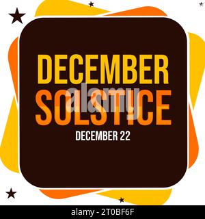 Décembre 22 est observé comme le mois du Solstice à la fin de l'année, design de fond coloré Banque D'Images