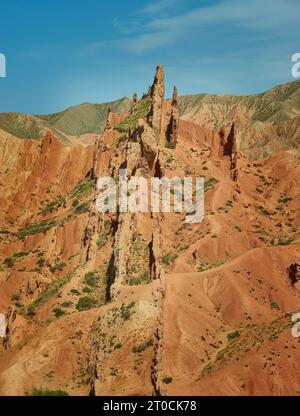 Canyon de conte de fées, des formations rocheuses sur le lac Issyk-Koul. Le Kirghizistan.L'Asie centrale Banque D'Images