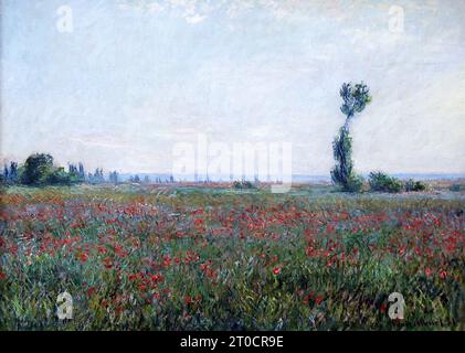 Champ de coquelicots (1881) de Claude Monet (1840-1926) champ de coquelicots rouges.champ de coquelicots. Banque D'Images