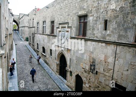 L'avenue des Chevaliers à Rhodes, Grèce Banque D'Images