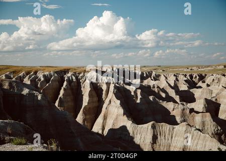 Vue panoramique sur le parc national Badlands, Dakota du Sud Banque D'Images