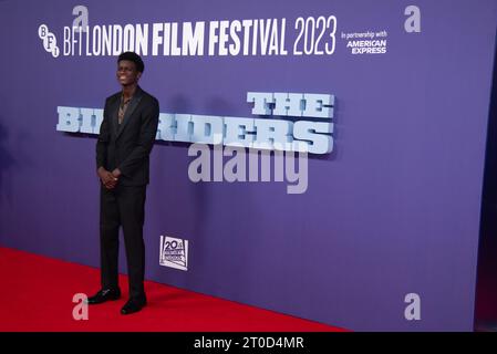 Londres, Royaume-Uni. 05 octobre 2023. Callum Daniel assiste au gala de tête des Bikeriders lors du 67e BFI London film Festival au Royal Festival Hall. Crédit : SOPA Images Limited/Alamy Live News Banque D'Images