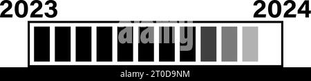 barre de chargement nouvelle année 2024 Illustration de Vecteur