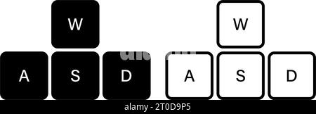 Ensemble d'icônes des boutons wasd du clavier Illustration de Vecteur