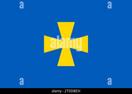 Drapeau vecteur actuel officiel de la zone administrative ukrainienne de l'OBLAST DE POLTAVA, UKRAINE Illustration de Vecteur