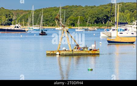 bateaux sur l'amarrage dans le port de dering, île abri, ny Banque D'Images