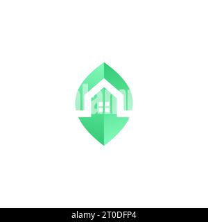 Design du logo Leaf Home. ECO House Vector Illustration de Vecteur