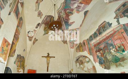 Fermo (Italie, Marches, province de Fermo), Oratorio Santa Monica. Cycle de fresques de Pietro di Domenico da Montepulciano, début du 15e siècle Banque D'Images