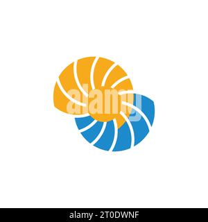 vecteur de logo de symbole d'océan swirl simple sun waves Illustration de Vecteur