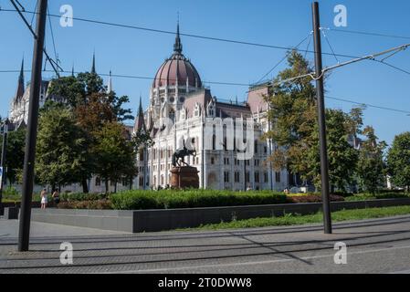 Parlement hongrois, construit dans le style néo-gothique, Budapest, Hongrie Banque D'Images