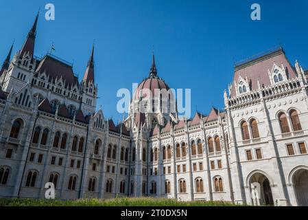 Parlement hongrois, construit dans le style néo-gothique, Budapest, Hongrie Banque D'Images