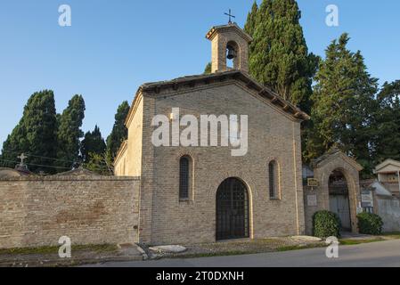 Falconara Marittima, localité de Castelferretti (Italie, Marches - province d'Ancône), église de Santa Maria della Misericordia. Externe Banque D'Images