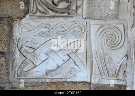 Maiolati Spontini (Marche - an), abbaye de Santa Maria delle Moie, détail du portail Banque D'Images