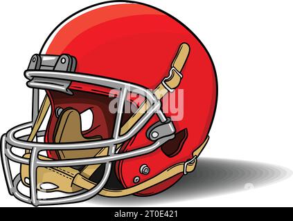 Casque de football américain réaliste. Equipement de protection du joueur. Illustration de sport vectoriel sur fond transparent. Illustration de Vecteur
