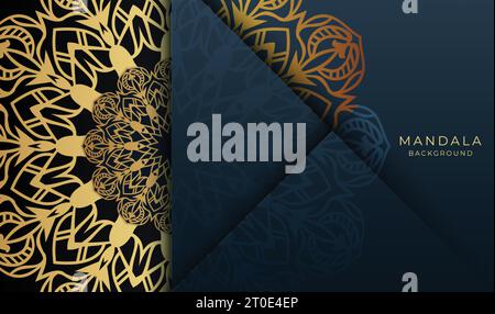Style abstrait Golden Colors Mandala vecteur de conception d'arrière-plan Illustration de Vecteur