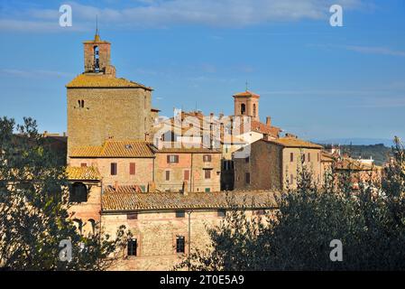 Panicale (Italie, Ombrie, province de Pérouse), vue sur le village Banque D'Images