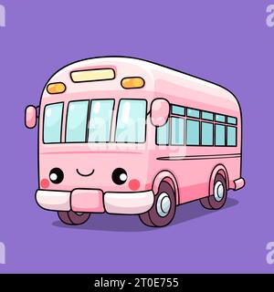 Kawaii bus Clipart - adorable Illustration de transport Illustration de Vecteur