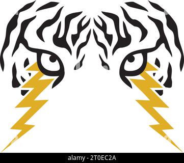 Yeux de tigre avec Lightning Bolts Color. Illustration vectorielle. Illustration de Vecteur
