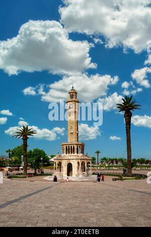 Tour de l'horloge dans le centre-ville d'Izmir, Turquie Banque D'Images