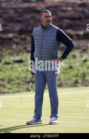 Kingsbarns Fife, Royaume-Uni. 06 octobre 2023. Au Dunhill Links Championship Ruud Gullit attend de jouer (crédit photo : David Mollison/Alamy Live News Banque D'Images