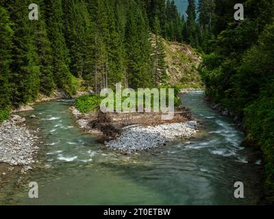 Le Lech au-dessous de Warth au pont de Geiß Banque D'Images