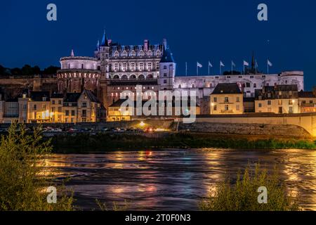 Le château d'Amboise est l'un des châteaux les plus importants de la Loire en termes d'histoire culturelle et fut fréquemment une résidence royale aux 15e et 16e siècles. Il est classé monument historique depuis 1840. Banque D'Images