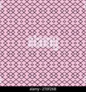 Design en forme de losange sans couture sur fond rose. Motif sans couture en forme de diamant sur un fond rose. Banque D'Images