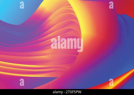 mélangé trop de dégradé coloré style ondulé abstrait créatif avec la conception de fond d'écran hd moderne de vecteur pour l'art numérique Illustration de Vecteur