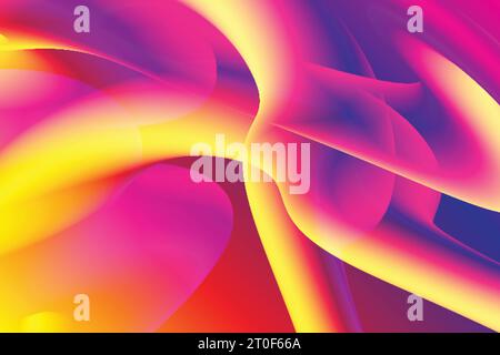 abstrait créatif dégradé trop coloré mélangé avec un style ondulé avec un design de fond vectoriel Illustration de Vecteur