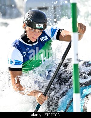 Vaires-sur-Marne, d'Île-de-France, France. 06 octobre 2023. 2023 finales de la coupe du monde de canoë. Stade nautique Olympique. Vaires-sur-Marne, d'Île-de-France. Mallory Franklin (GBR) dans le canoë féminin lors de la finale de la coupe du monde de canoë 2023 au Stade nautique Olympique, France. Crédit : Sport in Pictures/Alamy Live News Banque D'Images