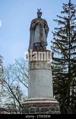 CHERNIHIV, UKRAINE - 27 DÉCEMBRE 2021 : monument Bohdan Khmelnytskyi à Chernihiv, Ukraine le 27 décembre 2021 Banque D'Images