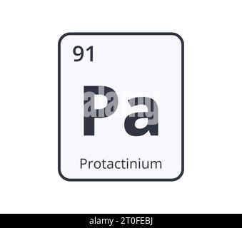 Symbole chimique protactinium. Illustration de Vecteur