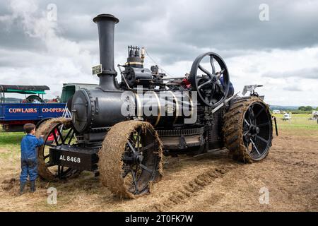 Low Ham.Somerset.United Kingdom.July 23rd 2023.Un moteur de labour Fowler restauré de 1870 appelé Margaret est exposé au Somerset Steam and count Banque D'Images