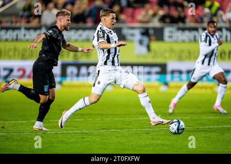 Sandhausen, Deutschland. 06 octobre 2023. David Otto (SVS, 17), Aktion, action, Spielszene, 06.10.2023, Sandhausen (Deutschland), Fussball, 3. LIGA, SV SANDHAUSEN - SSV ULM 1846, DFB/DFL RÈGLEMENTATIONS INTERDISENT TOUTE UTILISATION DE PHOTOGRAPHIES COMME SÉQUENCES D'IMAGES ET/OU QUASI-VIDÉO. Crédit : dpa/Alamy Live News Banque D'Images