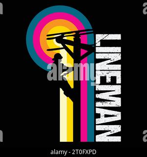 T-shirt cadeau football position officielle Lineman Illustration de Vecteur