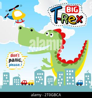 Monstre géant dans la ville, illustration de dessin animé vectoriel Illustration de Vecteur