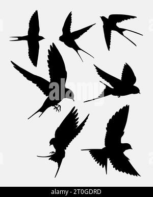 avaler la silhouette volante d'oiseau Illustration de Vecteur