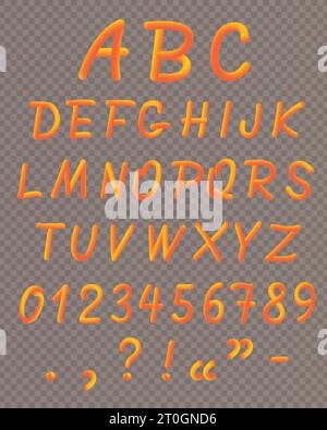 Icône de police orange fluo liquide avec effet dégradé sur illustration vectorielle d'arrière-plan transparente Illustration de Vecteur