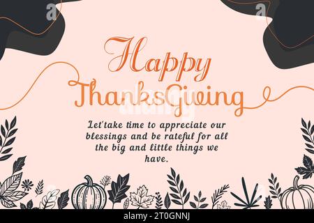 Vecteur de carte de voeux Joyeux Thanksgiving Illustration de Vecteur