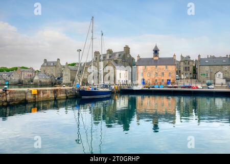 Lerwick Old Town a été le lieu de plusieurs scènes de films avec Jimmy Perez pour la série télévisée Shetlands. Banque D'Images