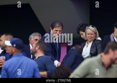 Florian Grill lors de la piscine de la coupe du monde de rugby match entre la France et l'Italie au Stade de Lyon le 06 octobre 2023 à Lyon. Photo Baptiste Paquot/ABACAPRESS.COM crédit : Abaca Press/Alamy Live News Banque D'Images