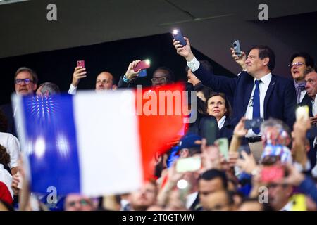Florian Grill lors de la piscine de la coupe du monde de rugby match entre la France et l'Italie au Stade de Lyon le 06 octobre 2023 à Lyon. Photo Baptiste Paquot/ABACAPRESS.COM crédit : Abaca Press/Alamy Live News Banque D'Images