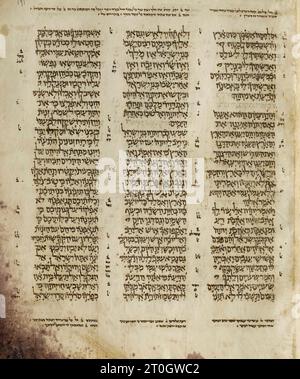 Page du Codex Aleppo Banque D'Images