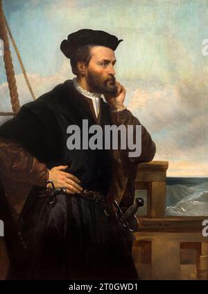 Jacques Cartier, explorateur français, illustration Banque D'Images