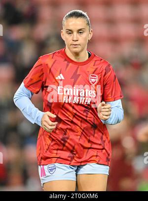 Leigh Sports Village, Leigh, Greater Manchester, Angleterre. 6 octobre 2023. Alessia Russo #23 se réchauffe, pendant Manchester United Women football Club V Arsenal Women football Club à Leigh Sports Village, dans la Super League féminine de Barclays/Super League féminine. (Image de crédit : ©Cody Froggatt/Alamy Live News) Banque D'Images